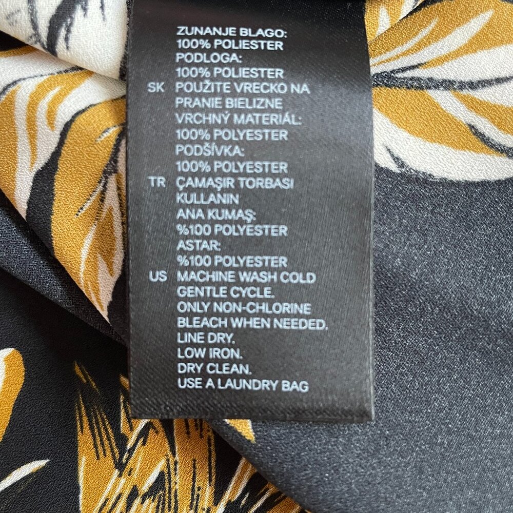 NWOT Size 14 H&M black white and golden yellow Hawaiian-print dress - Picture 13 of 15